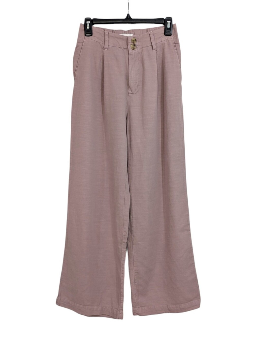 LC Lauren Conrad Dusty Rose Pink Linen-Like Wide Leg Pants - Size 2 Womens Short